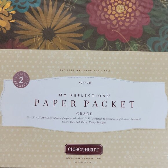 Close to My Heart My Reflections Paper Packet Grace X7117B 12x12 Paper Stock NEW - Picture 2 of 5